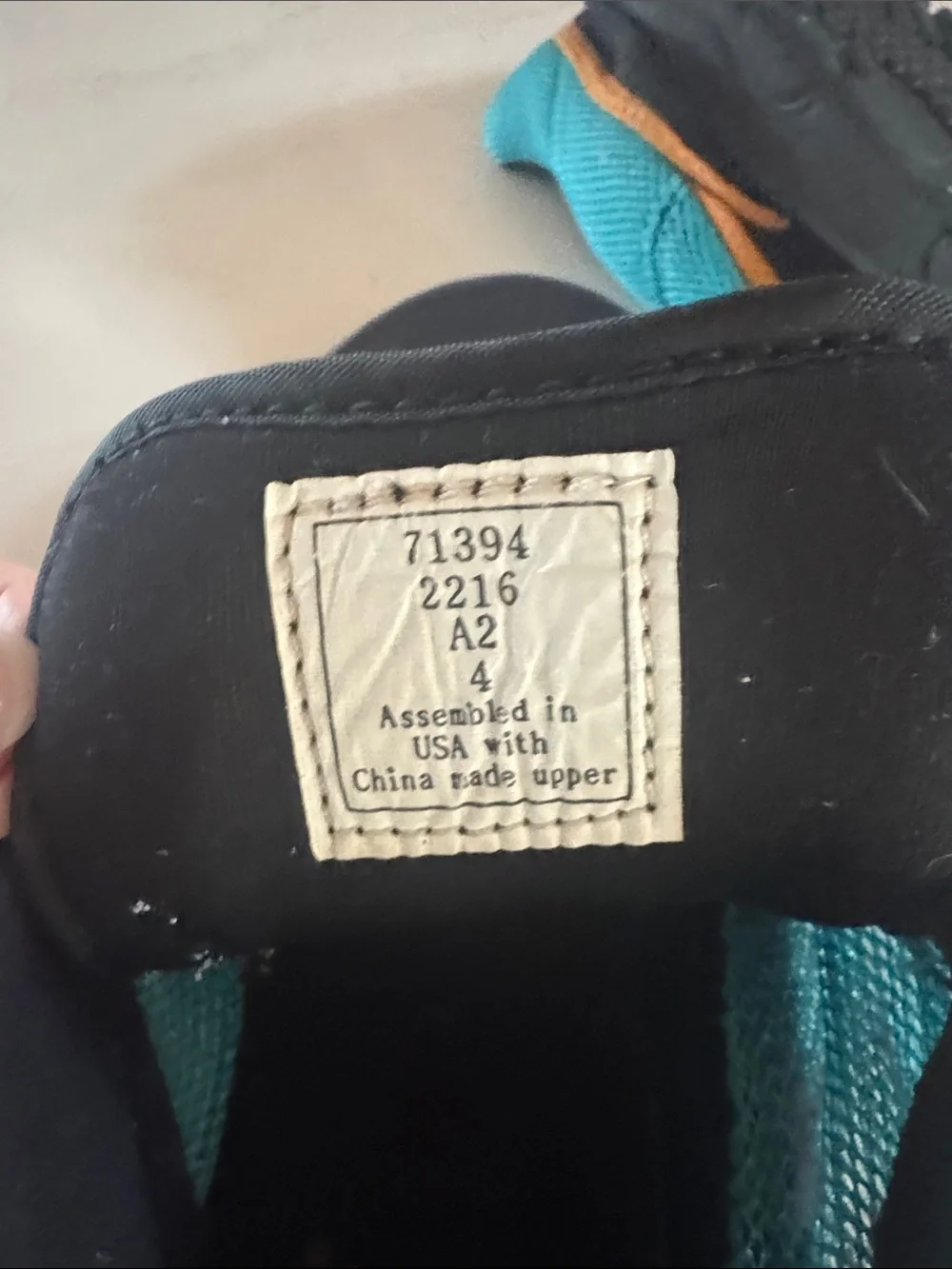 Lands' End Kids Teal and Black Water Shoes with Yellow Trim